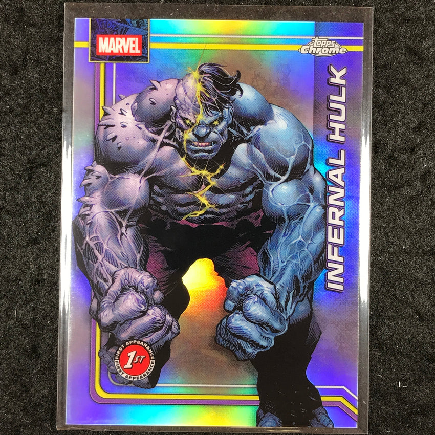 2026 Topps Chrome Marvel Comics INFERNAL HULK Debut Base Refractor #54
