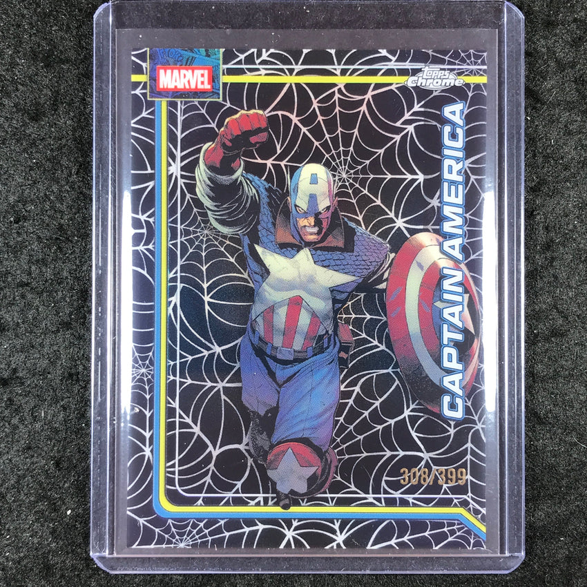 2026 Topps Chrome Marvel Comics CAPTAIN AMERICA Spider-Web Refractor 308/399 #19
