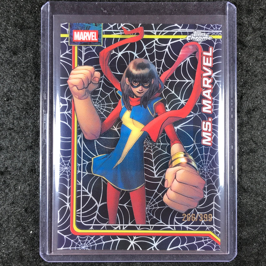 2026 Topps Chrome Marvel Comics MS. MARVEL Spider-Web Refractor 266/399 #83