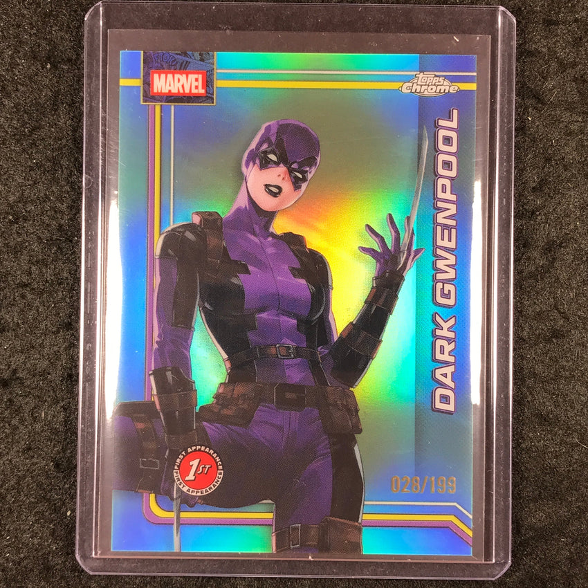 2026 Topps Chrome Marvel Comics DARK GWENPOOL Debut Aqua 28/199 #27