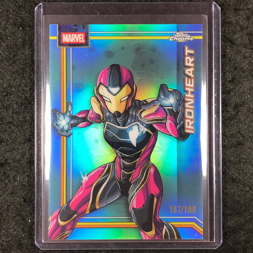 2026 Topps Chrome Marvel Comics IRONHEART Aqua 167/199 #58