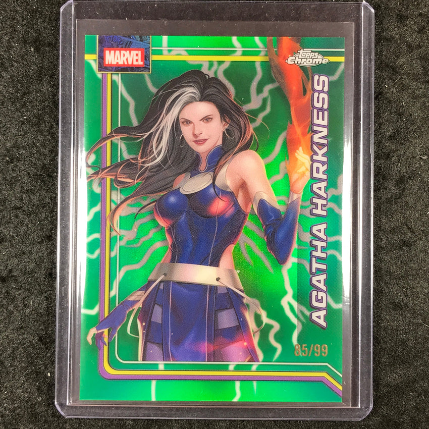 2026 Topps Chrome Marvel Comics AGATHA HARKNESS Storm's Lightning Green 85/99 #3