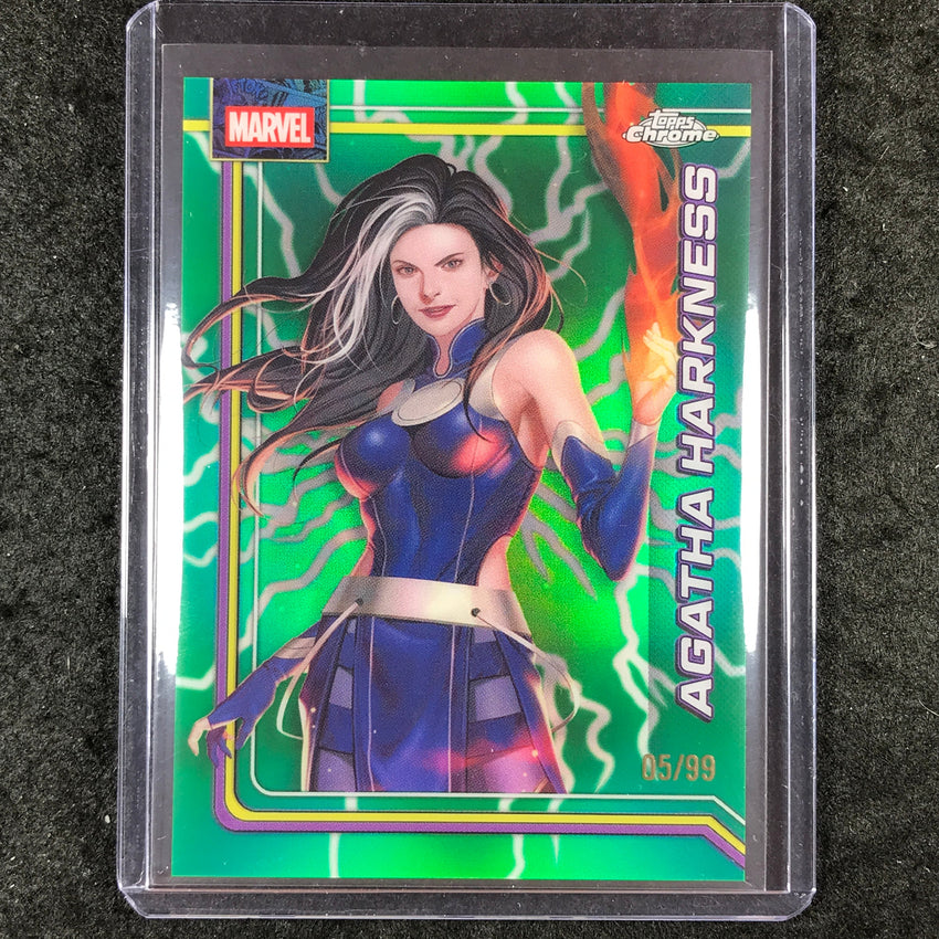 2026 Topps Chrome Marvel Comics AGATHA HARKNESS Storm's Lightning Green 5/99 #3