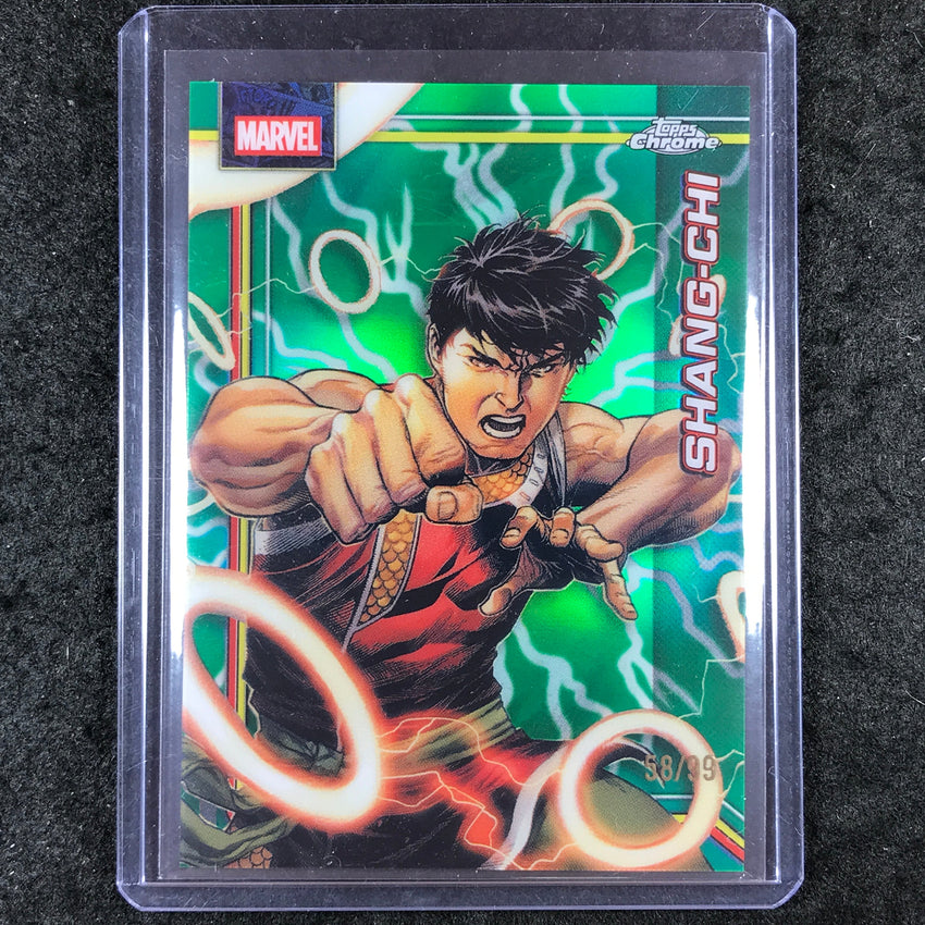2026 Topps Chrome Marvel Comics SHANG-CHI Storm's Lightning Green 58/99 #150