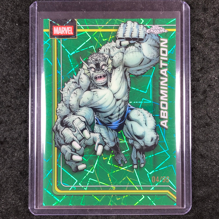 2026 Topps Chrome Marvel Comics ABOMINATION Hulk Green Lazer 4/99 #1