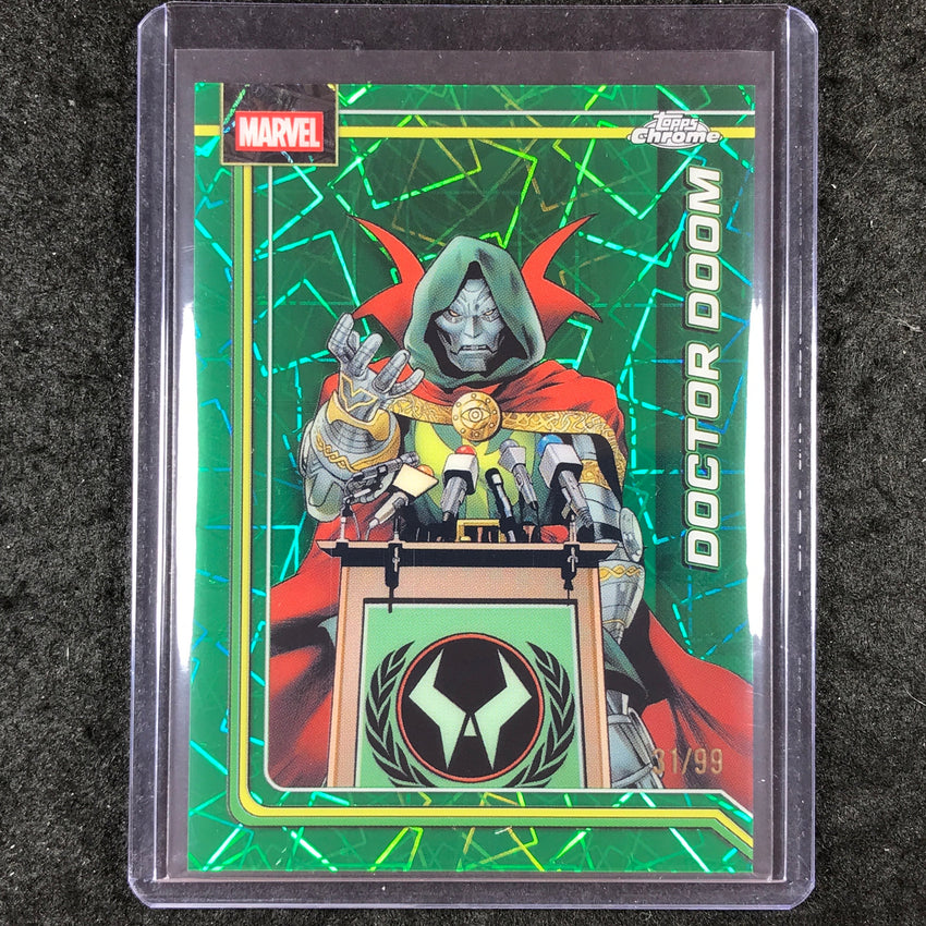 2026 Topps Chrome Marvel Comics DOCTOR DOOM Hulk Green Lazer 31/99 #28