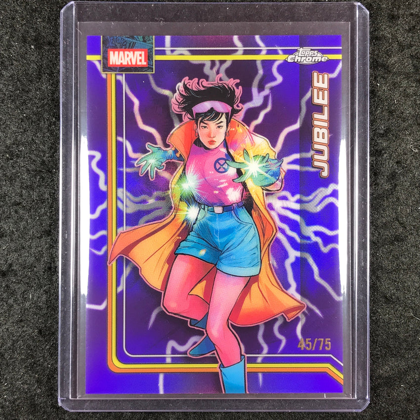 2026 Topps Chrome Marvel Comics JUBILEE Storm's Lightning Purple 45/75 #61