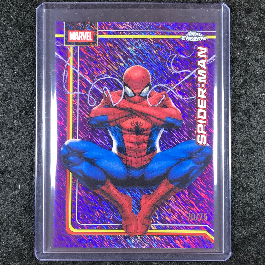 2026 Topps Chrome Marvel Comics SPIDER-MAN Purple Shimmer 70/75 #163