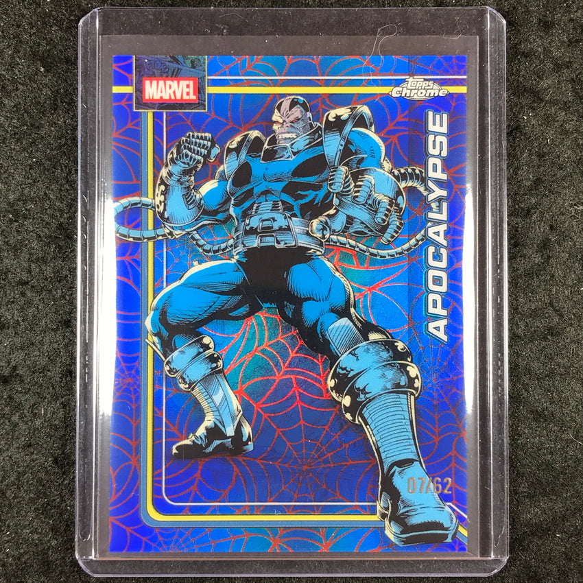 2026 Topps Chrome Marvel Comics APOCALYPSE Spider-Web Red Blue 7/62 #7