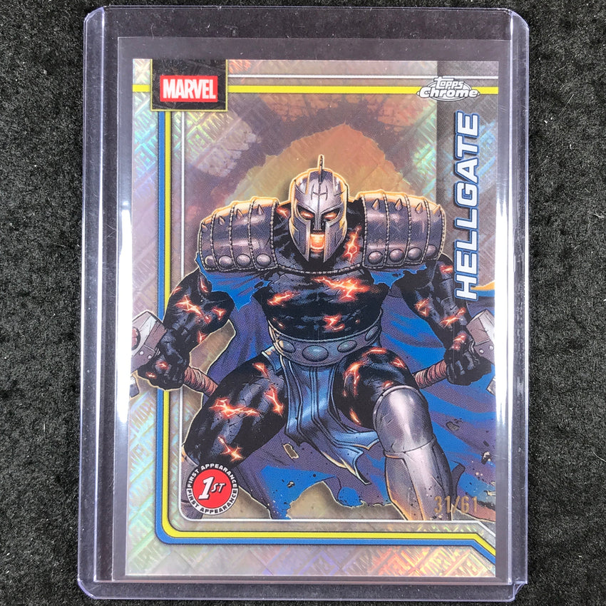 2026 Topps Chrome Marvel Comics HELLGATE Debut Marvel Logofractor 31/61 #124