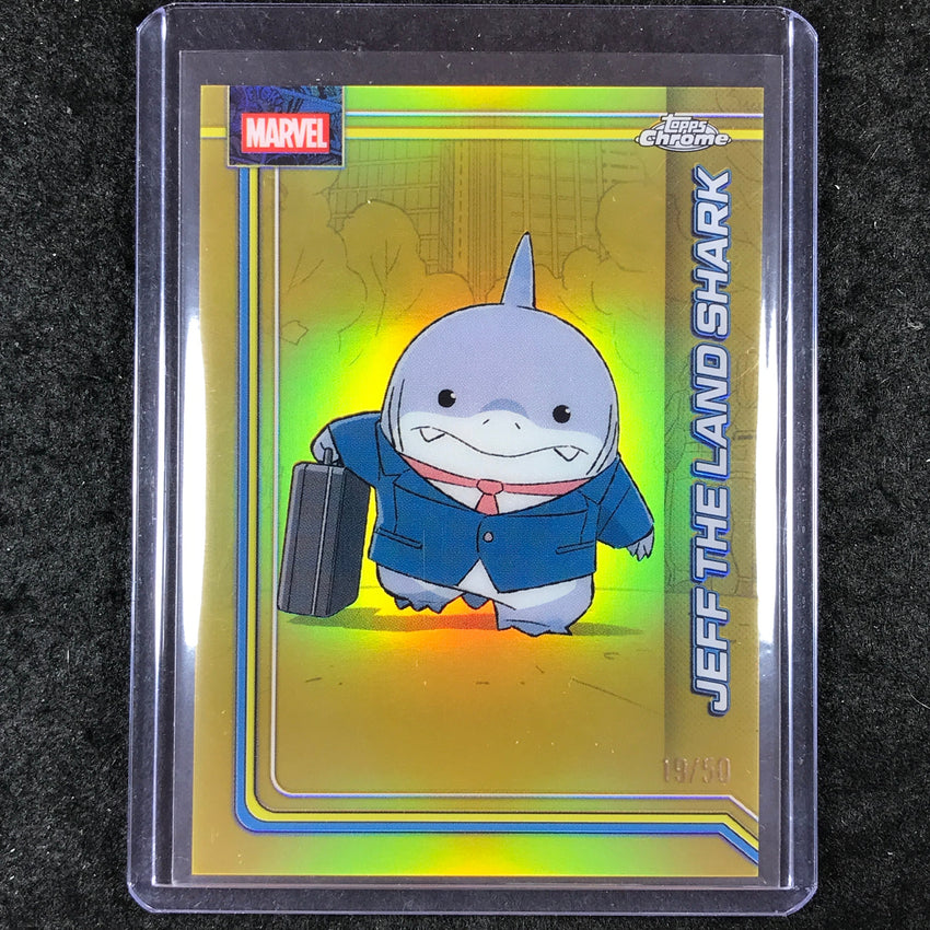 2026 Topps Chrome Marvel Comics JEFF THE LAND SHARK Gold 19/50 #60