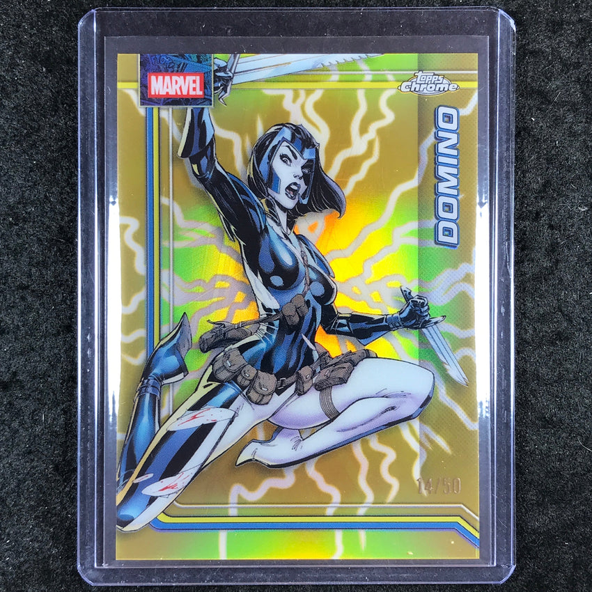 2026 Topps Chrome Marvel Comics DOMINO Storm's Lightning Gold 14/50 #30