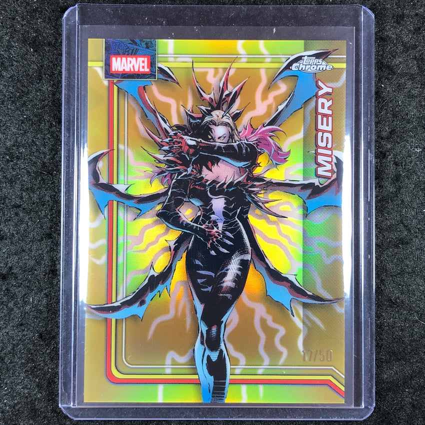 2026 Topps Chrome Marvel Comics MISERY Storm's Lightning Gold 17/50 #137