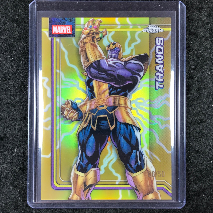 2026 Topps Chrome Marvel Comics THANOS Storm's Lightning Gold 6/50 #174