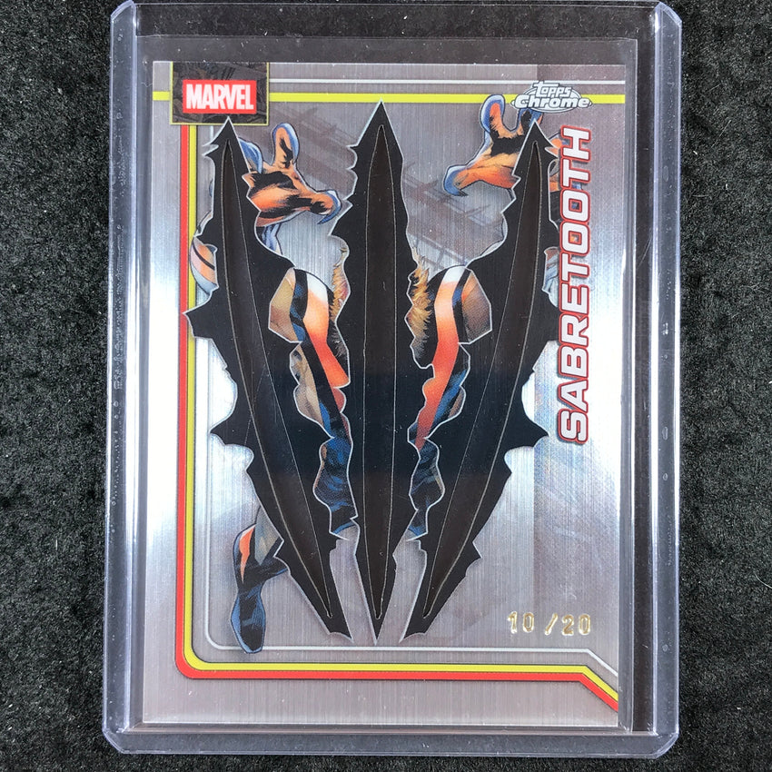 2026 Topps Chrome Marvel Comics SABRETOOTH Clawed Chrome Variation 10/20 #144