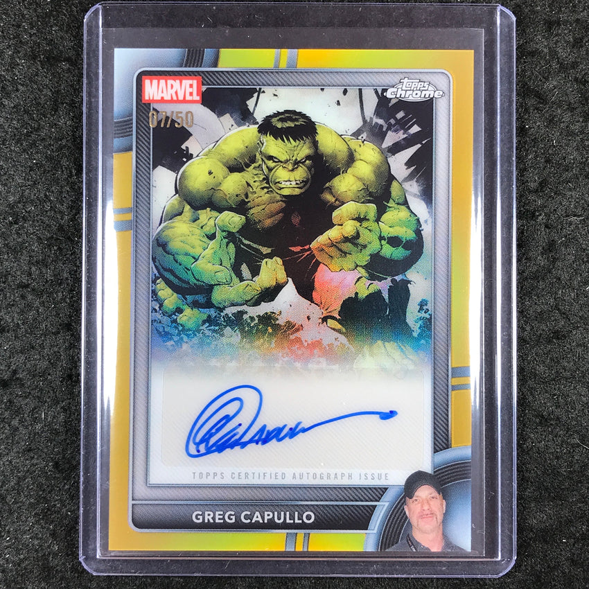 2026 Topps Chrome Marvel Comics HULK GREG CAPULLO Artist Auto Gold 7/50