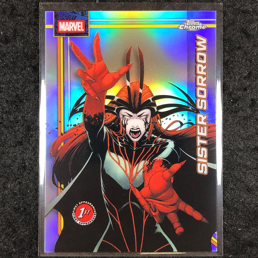 2026 Topps Chrome Marvel Comics SISTER SORROW Debut Base Refractor #159