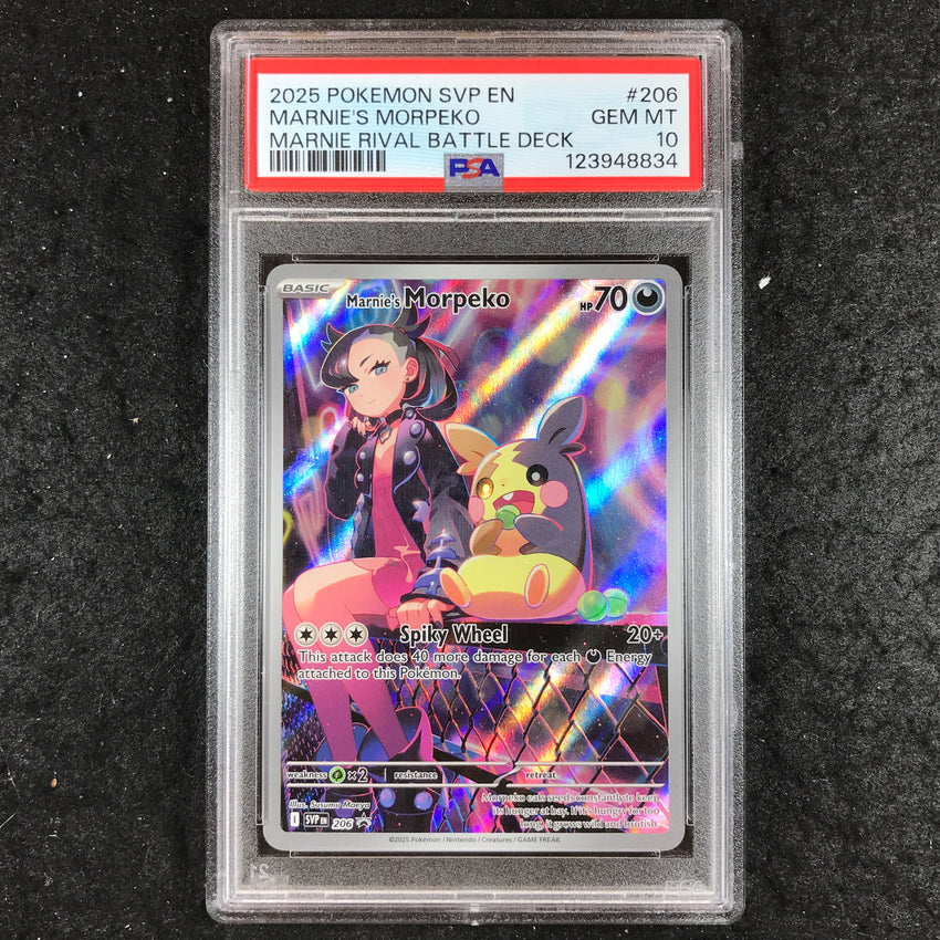 PSA 10 Marnie's Morpeko - SVP 206 - Marnie Pokemon Rival Battle Deck Promo 834