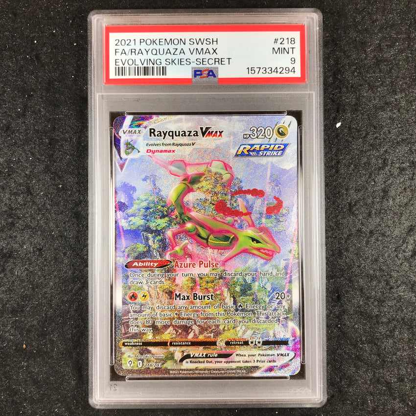 PSA 9 Rayquaza VMAX - 218/203 - Alternate Art Pokemon Evolving Skies 294