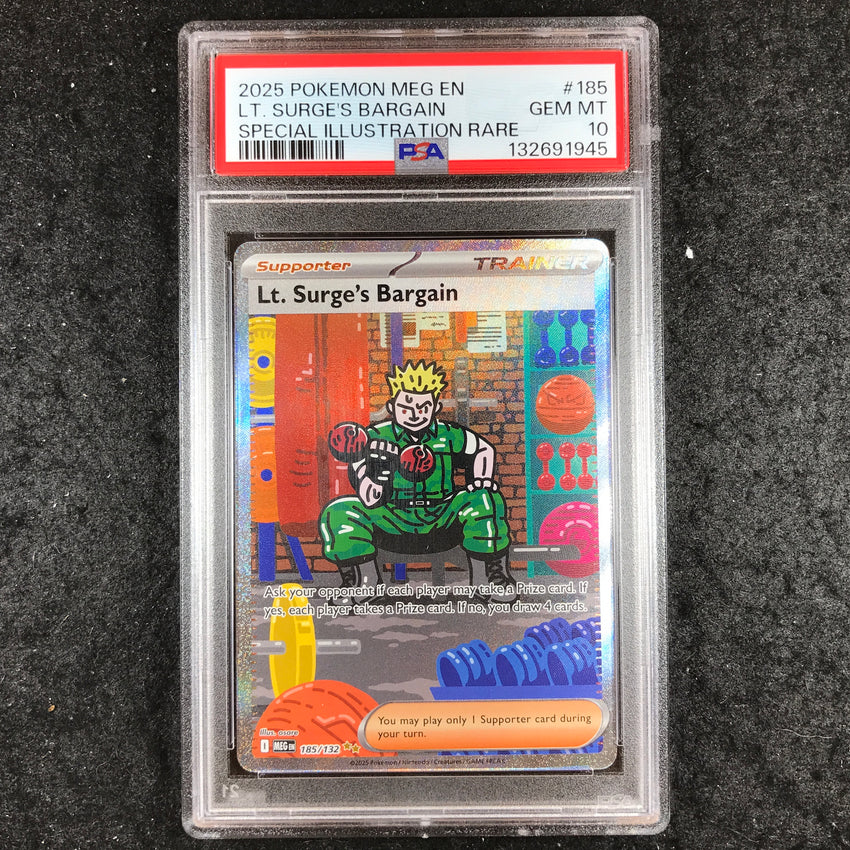 PSA 10 Lt. Surge's Bargain 185/132 - Special Illustration Rare Mega Evolution 945