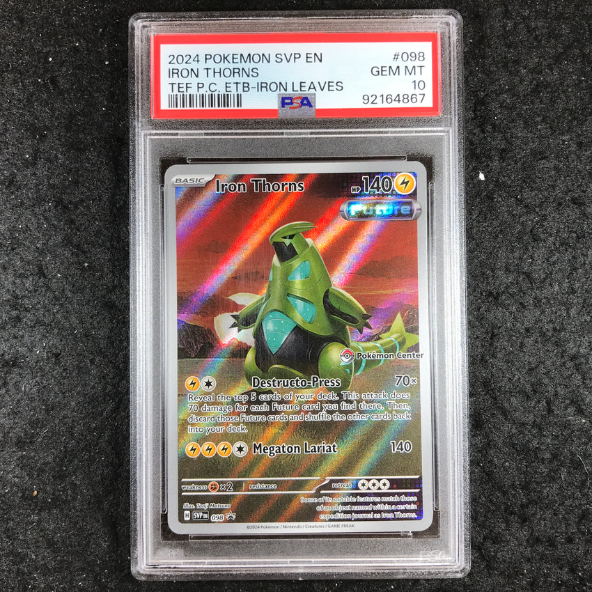PSA 10 Iron Thorns - SVP 098 - Temporal Forces Pokemon Center ETB Promo 867