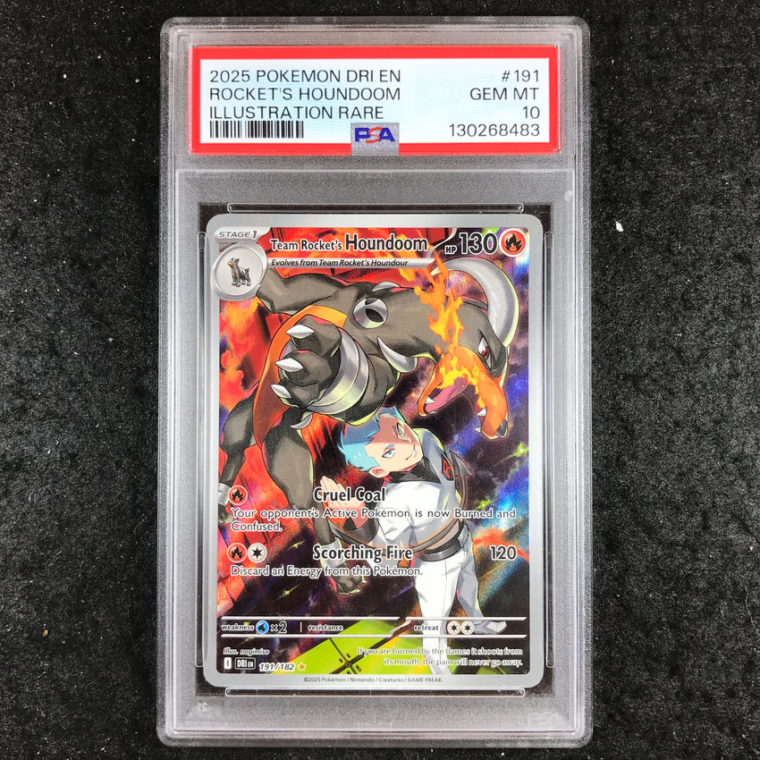 PSA 10 Team Rocket's Houndoom - 191/182 - Illustration Rare Destined Rivals 483