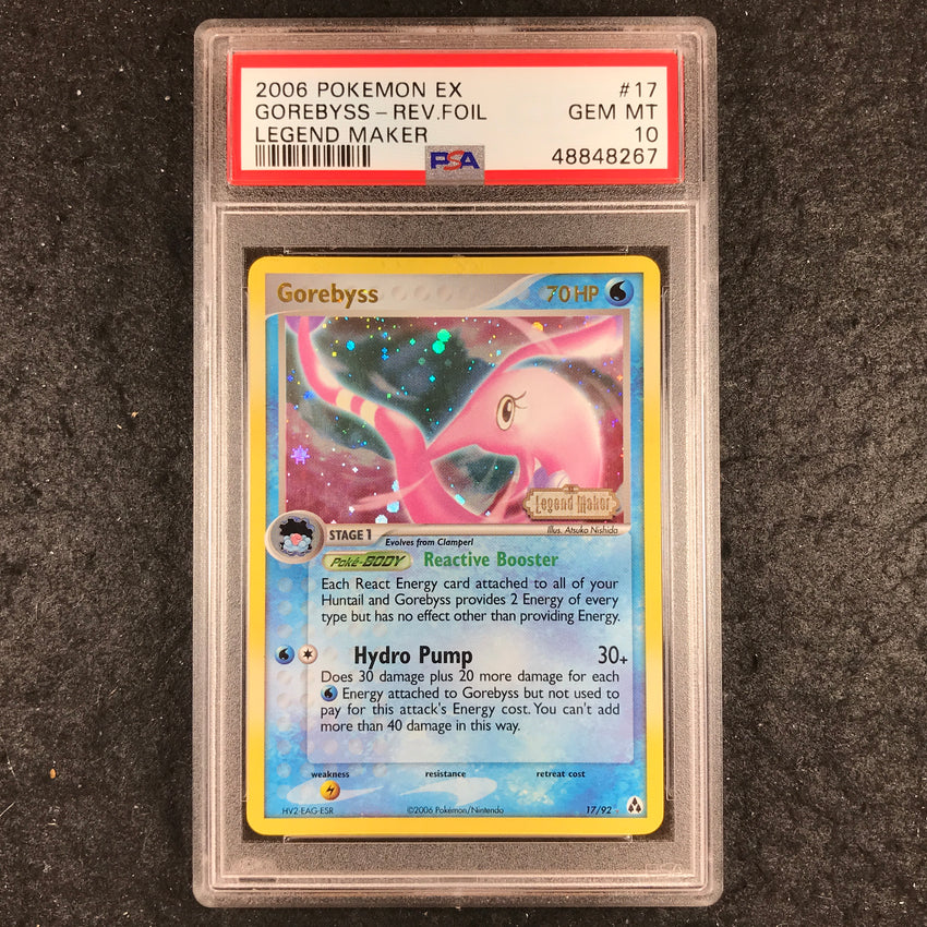 PSA 10 Gorebyss 17/92 - Reverse Holo Foil 2006 EX Legend Maker 267