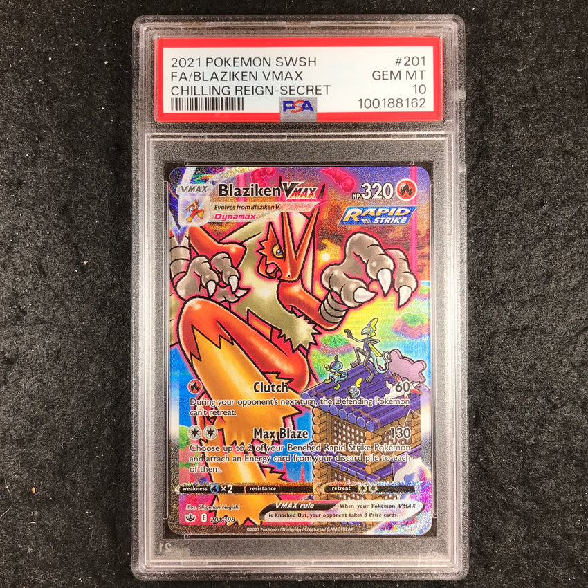 PSA 10 Blaziken VMAX - 201/198 - Alternate Art Pokemon Chilling Reign 162