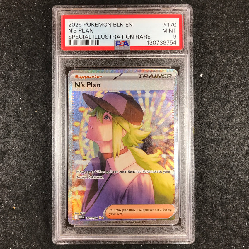 PSA 9 N's Plan - 170/086 - Special Illustration Rare Pokemon Black Bolt 745