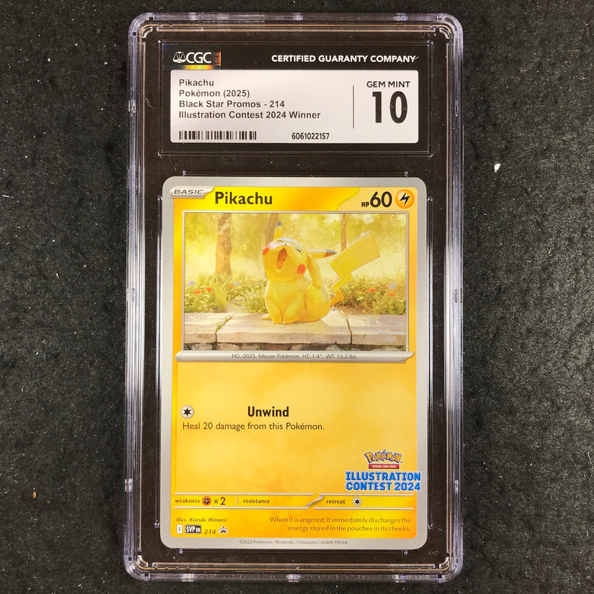 CGC 10 Pikachu SVP 214 - llustration Contest 2024 Winner Black Star Promo 157