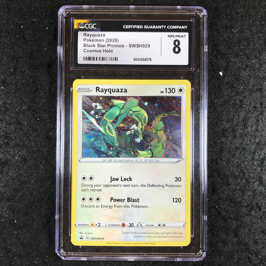CGC 8 Rayquaza SWSH029 - Cosmos Holo Black Star Promo 076