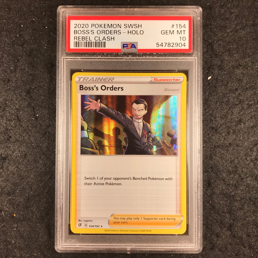 PSA 10 Boss's Orders - 154/192 - Holo Pokemon Rebel Clash 904