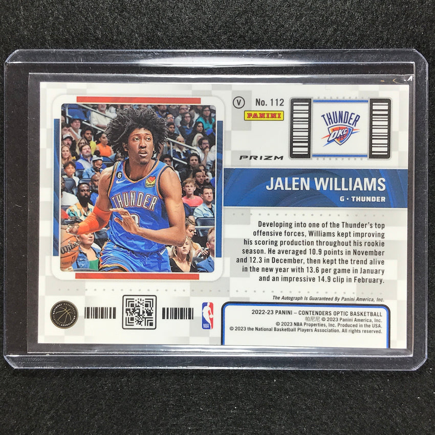 2022-23 Contenders Optic Jalen Williams Variation Rookie Ticket Auto Red 12/99