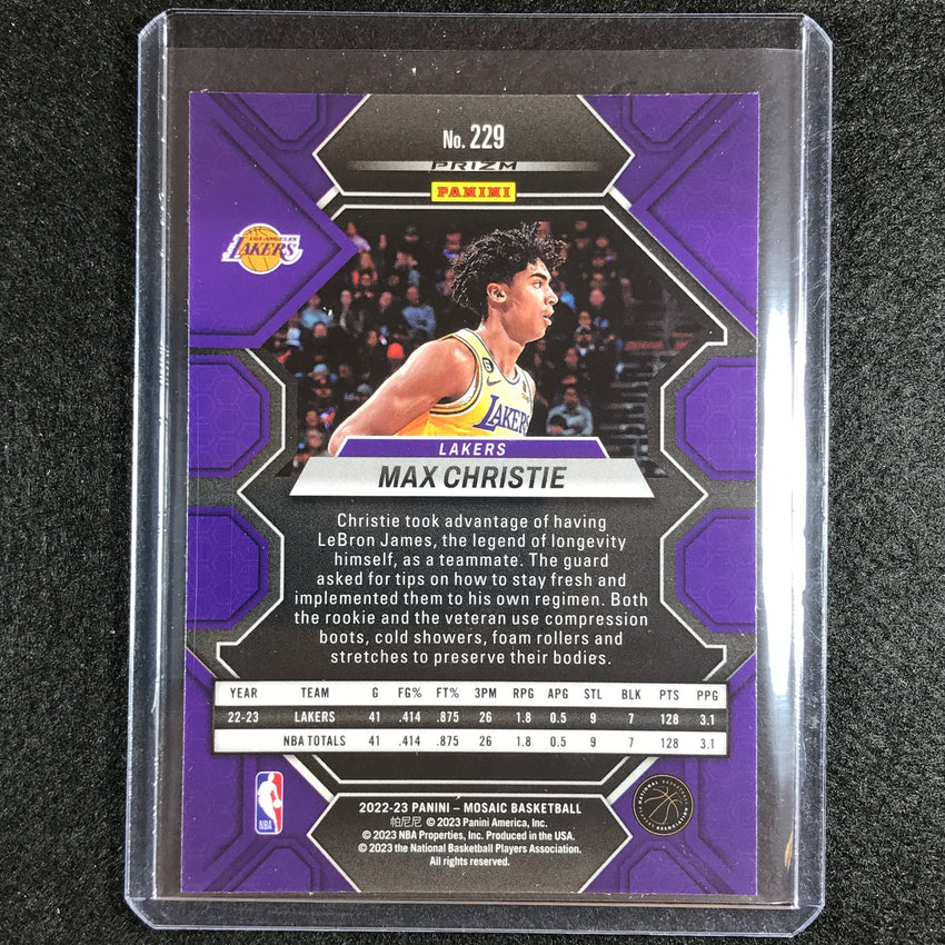 2022-23 Mosaic Max Christie Rookie Choice Peacock Ssp No 229
