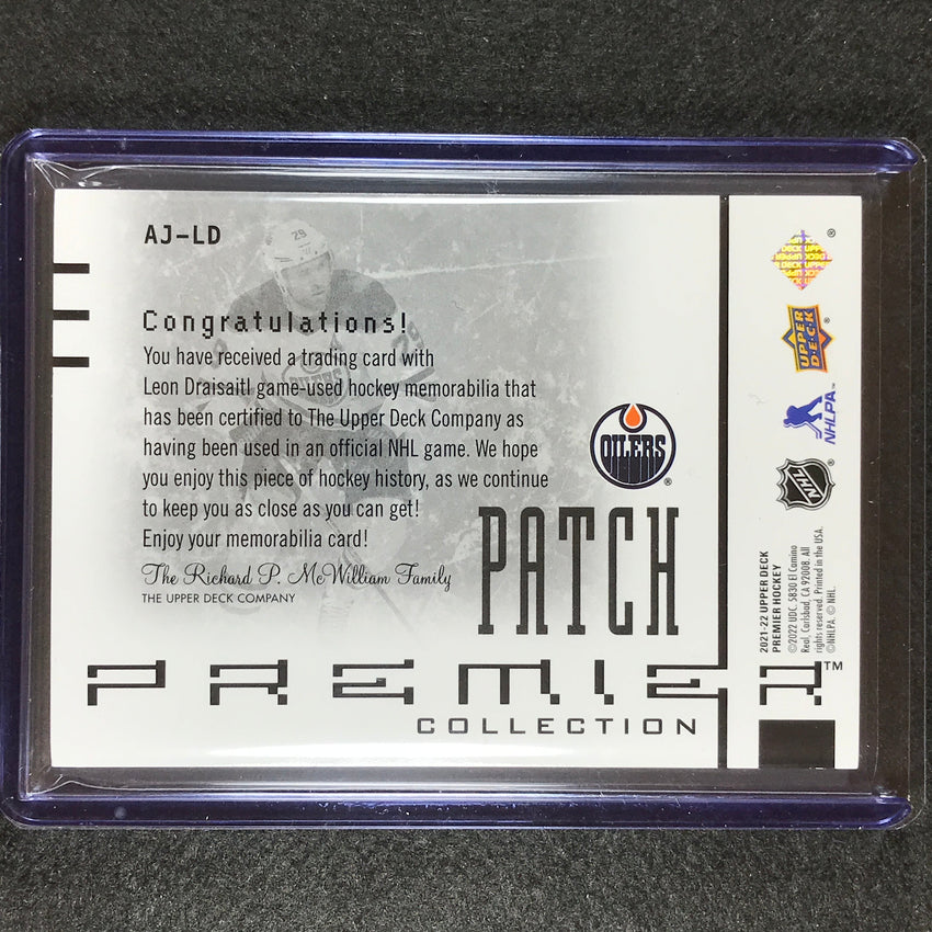 2021-22 Premier Nhl Leon Draisaitl 20th Anniversary Jersey Patch 3/25