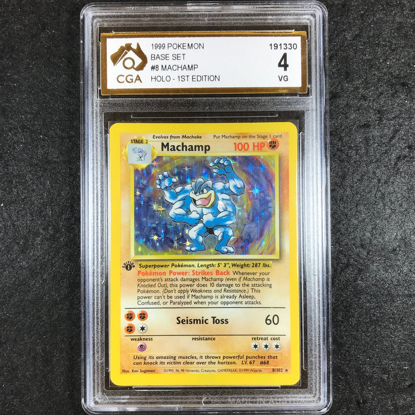 CGA 4 Machamp - 8/102 - Holo Rare 1st Edition 330  Cherry Collectables