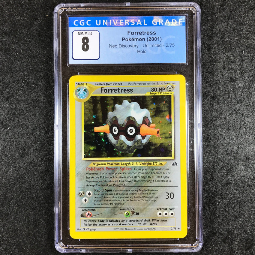 CGC 8 Forretress - 2/75 - Holo Rare Neo Discovery Unlimited 176