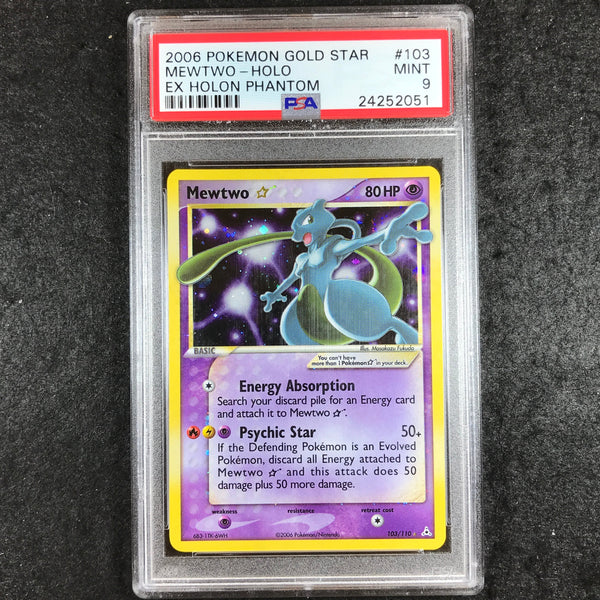 PSA 9 Mewtwo Gold Star - 103/110 - Holo Rare EX Holon