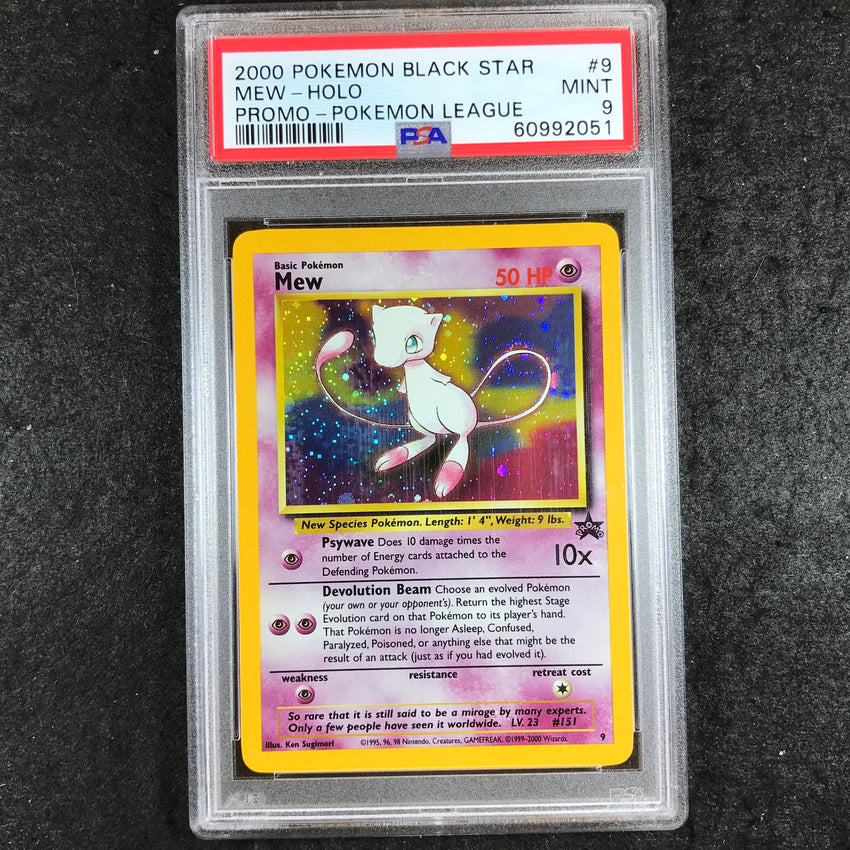 PSA 9 Mew - #9 - Holo Pokemon League Black Star Promo 051 – Cherry