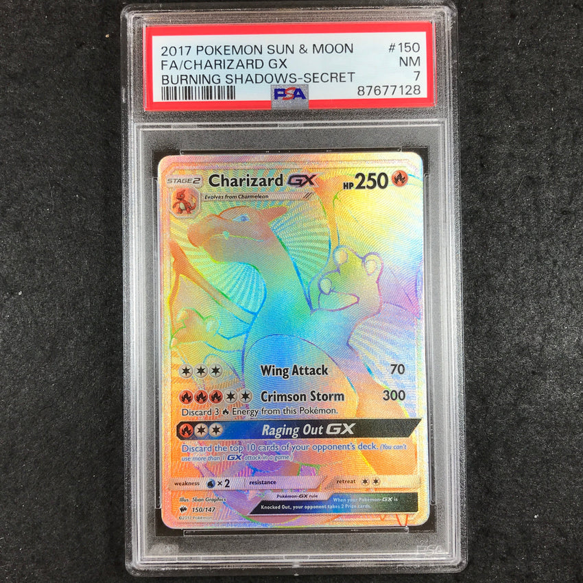 pokemon card 150 147 PSA 7 Charizard GX - 150/147