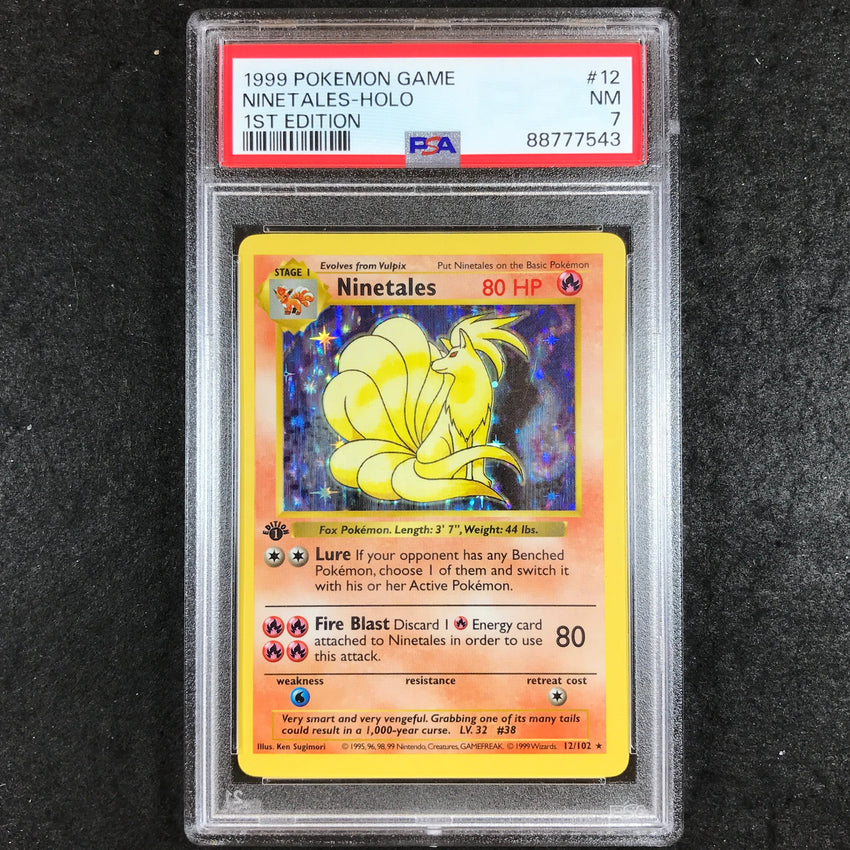 PSA 7 Ninetales - 12/102 - Holo Rare 1999 Base Set 1st Edition Shadowless 543