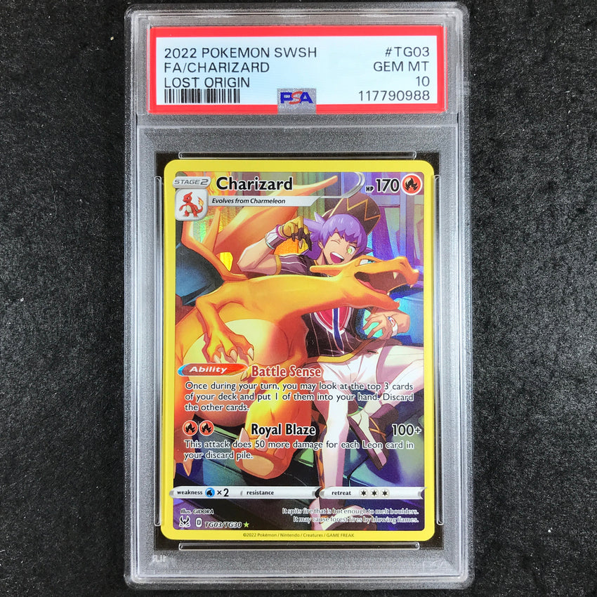 PSA 10 Charizard - TG03/TG30 - Lost Origin Trainer Gallery 988 Cherry Collectables PSA 10 Charizard - TG03/TG30 - Lost Origin Trainer Gallery 988 Cherry Collectables