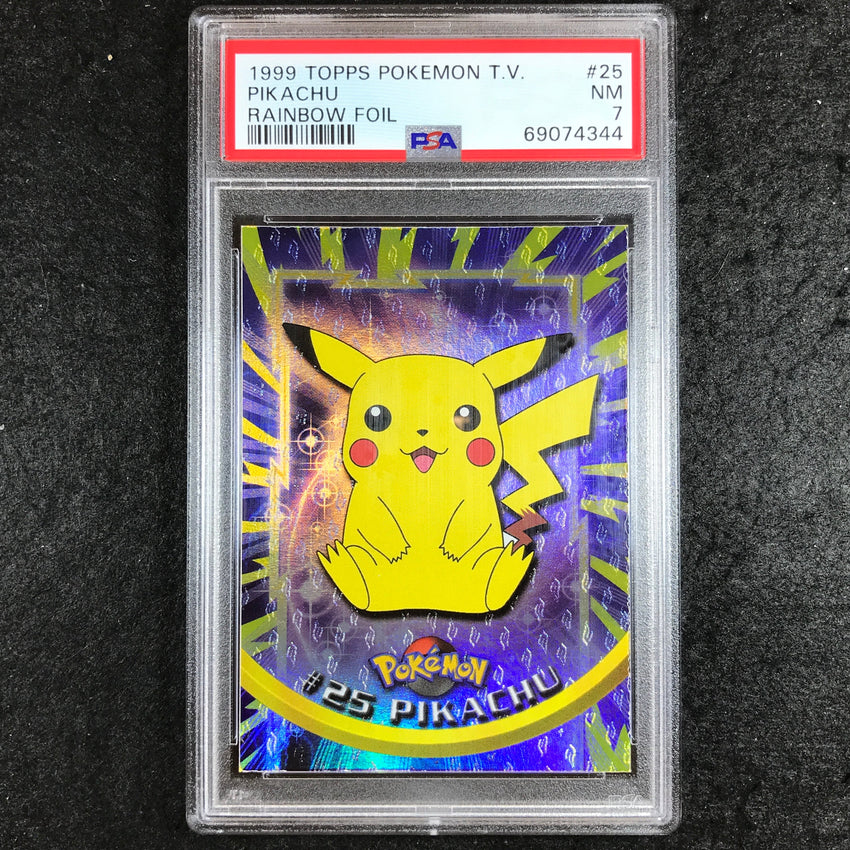 PSA 7 Pikachu - #25 - Rainbow Foil 1999 Topps Pokemon T.V. 344