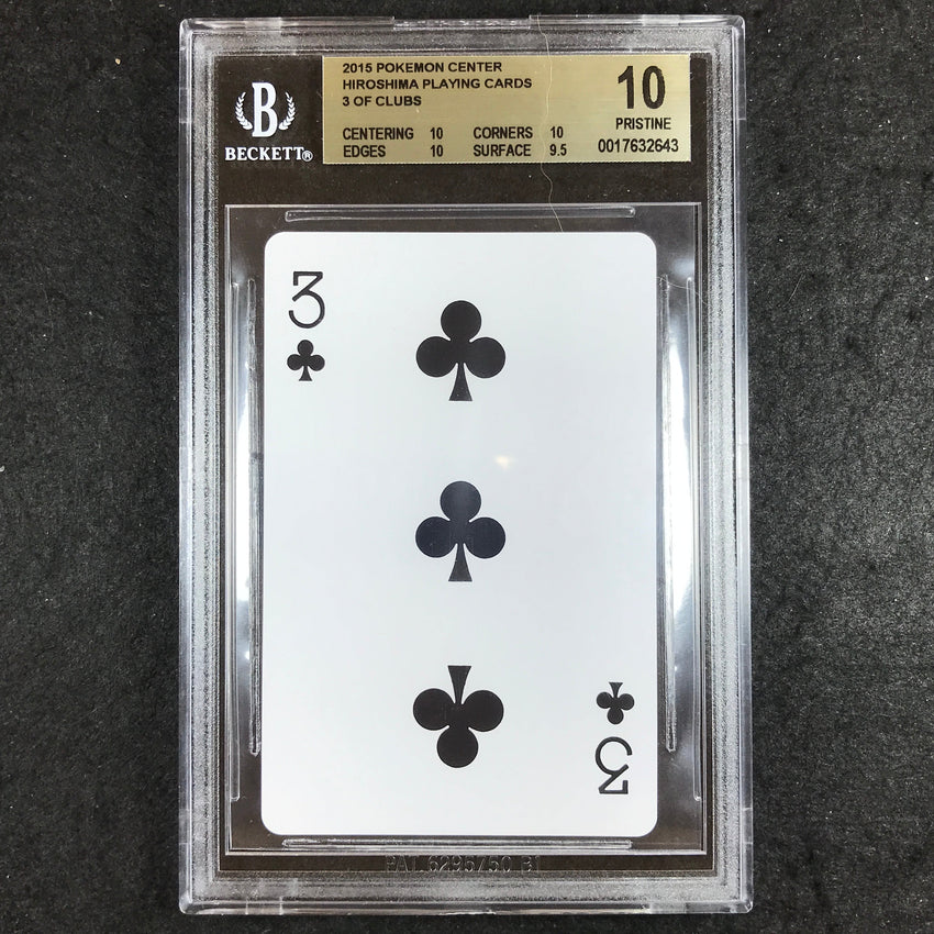JAPANESE BGS 10 3 of Clubs - Hiroshima Pokemon Center Playing Cards 643