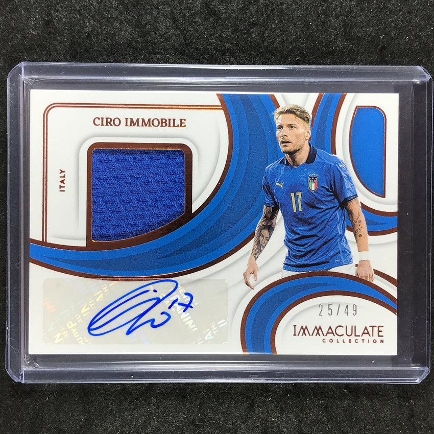 2024-25 Immaculate Soccer CIRO IMMOBILE Premium Swatch Jersey Auto Bronze 25/49