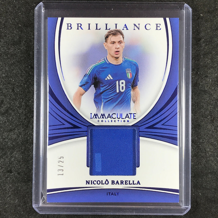 2024-25 Immaculate Soccer NICOLO BARELLA Brilliance Jersey Relic Sapphire 13/25