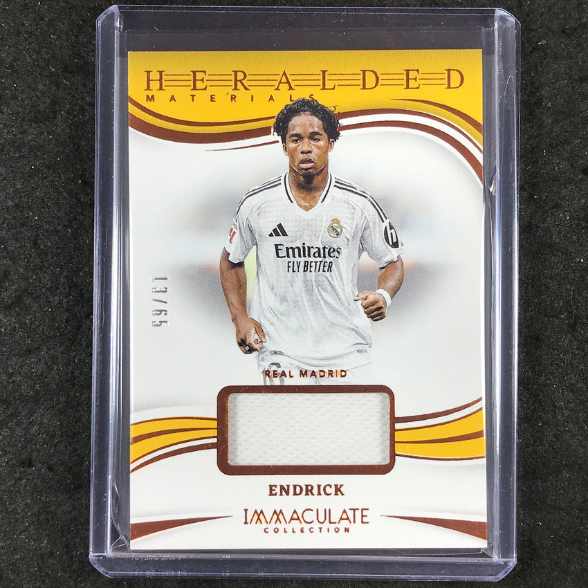 2024-25 Immaculate Soccer ENDRICK Heralded Materials Jersey Relic Bronze 13/65