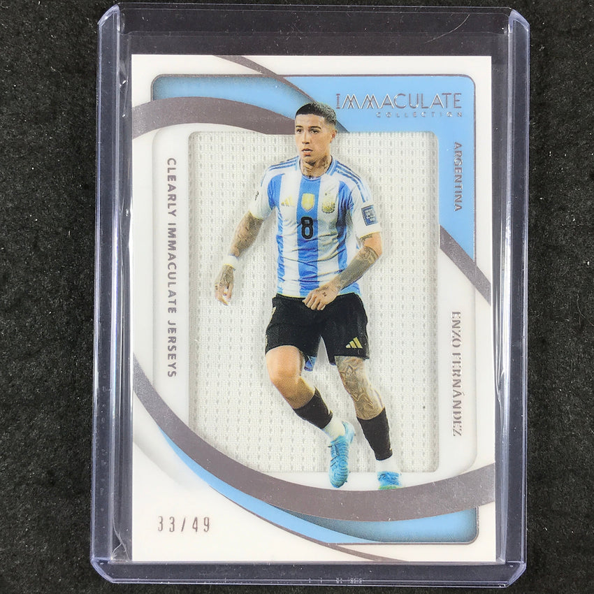 2024-25 Immaculate Soccer ENZO FERNANDEZ Clearly Immaculate Jerseys Silver 33/49