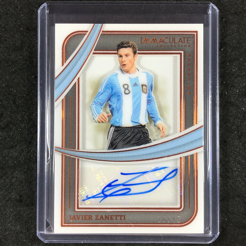 2024-25 Immaculate Soccer JAVIER ZANETTI Shadowbox Signatures Auto Bronze 16/49