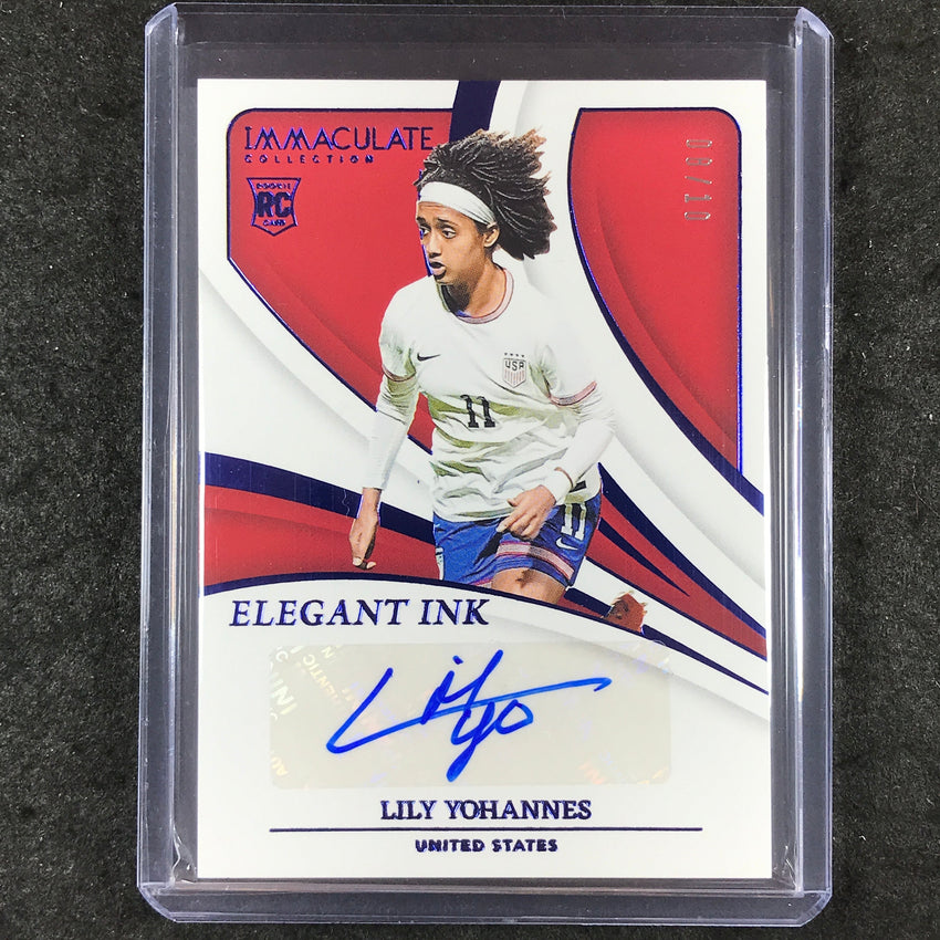2024-25 Immaculate Soccer LILY YOHANNES Elegant Ink Rookie Auto Sapphire 8/10